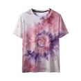 thumbnail image 5 of Lumosvexa Women Graphic Short Shirt Sleeved Tops Womens Casual T-Shirt Crew Neck Tie Dyeing T Shirt Pink Size 2XL, 5 of 10