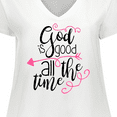 thumbnail image 4 of Inktastic God Is Good All The Time Women's Plus Size V-Neck T-Shirt, 4 of 5
