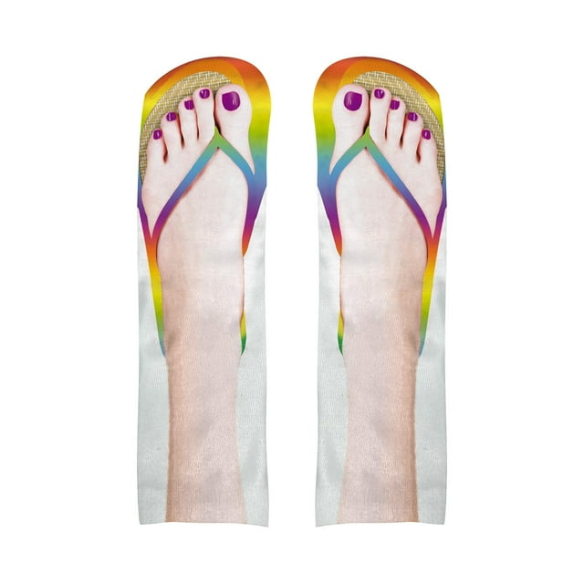 GDREDA Socks 3D Pattern Sandals Print Running Women - Low Ankle Design for Comfort and Style B,One Size