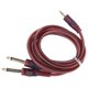 thumbnail image 1 of Audio Line Computer Mixer Cable Audio Cord Computer Mixer Cable 3.5mm Stereo To Double 6.35mm Plug Rubber Sleeve 1.5‑Meter Red ANGGREK No, 1 of 7