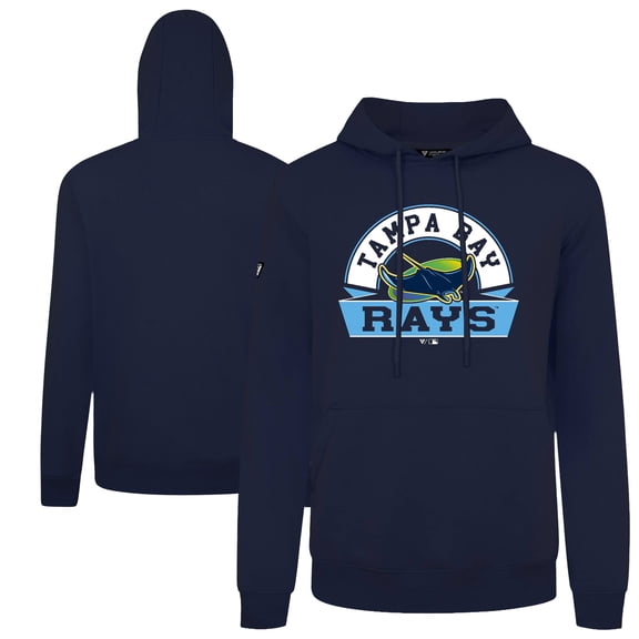 Men's Levelwear Navy Tampa Bay Rays Podium Banner Arch Hoodie