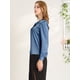 thumbnail image 4 of Blusa Allegra K Cuello Sedoso Corbata Cuello En V Manga Larga Camisa Elegante Oficina Mujeres Azul polvoriento XL, 4 of 6