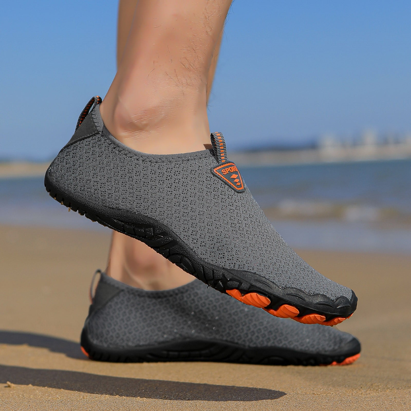 Mepaouo Womens Mens Water Swim Shoes Wide Toe Box Barefoot Beach Socks for Walking Hiking Diving