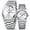 silver&white, variant on Couple Watches Set for Men Women, Stainless Steel Date Quartz Wrist Watch, Lovers Gift
