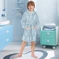 thumbnail image 5 of FORMRS Niños Bathrobe Unisex Hooded Robe Soft Plush Pajamas Sleepwear, Size 7-9T, Gray Snowflake, 5 of 7