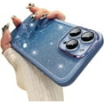 thumbnail image 6 of Compatible with iPhone Case,Cute Luxury Gradient Glitter Bling Sparkly Silicone Clear [ Drop&Camera Lens Protection] Shockproof Cover Phone Case (Purple,iPhone 12 Pro Max), 6 of 6