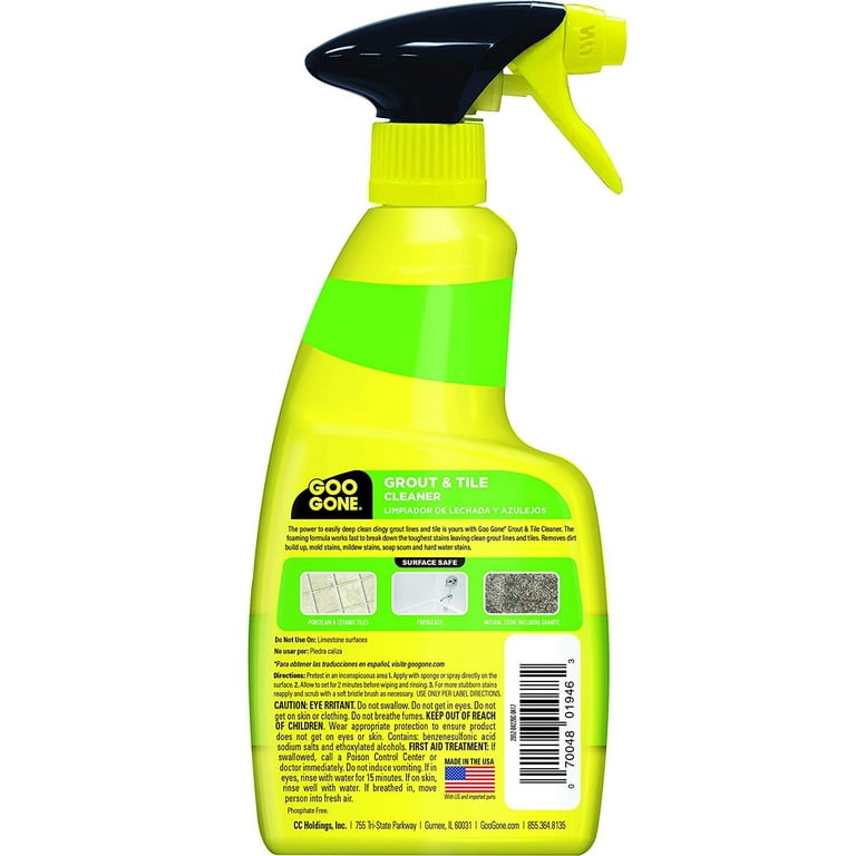  Goo Gone Grout & Tile Cleaner - Stain Remover - 14 Fl. Oz. :  Tools & Home Improvement