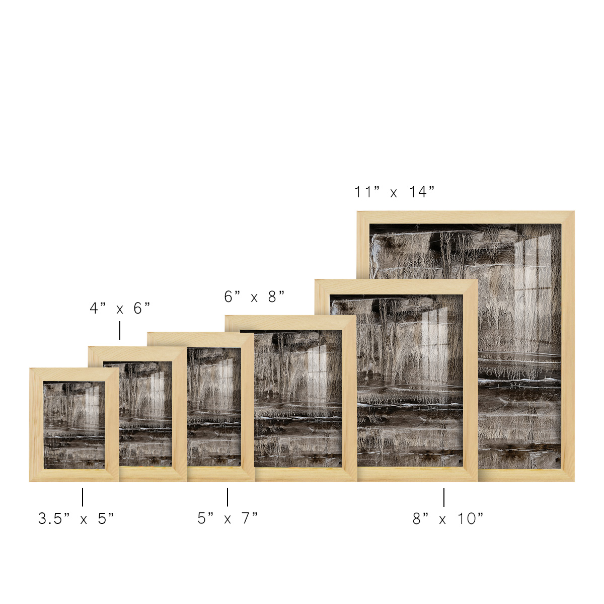 Continuum III -Framed Print w/glass-Natural Wood
