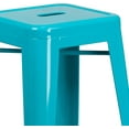 thumbnail image 6 of YEXJ Commercial Grade 30" H Backless Metal Indoor-Outdoor Barstool, Square-Crystal Teal-blue, 6 of 12