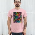 thumbnail image 3 of Tee Hunt Lovable Cat T-Shirt Dean Russo Colorful Felis Catus Men's Tee, Light Pink, Large, 3 of 5