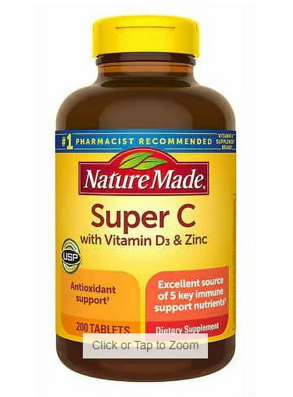 Nature Made Super C with Vitamin D3 and Zinc, 200 Tablets
