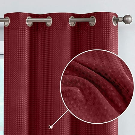 JINCHAN White Curtains for Bedroom Waffle-Weave | Walmart Canada