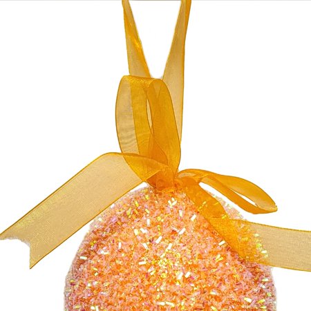 Way To Celebrate Easter 6" Orange & Yellow Ombre Tinsel Egg Ornament