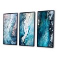 thumbnail image 3 of Designart "Arctic Glacier Landscape Aerial Perspective IV" Glacier Framed Wall Art Set Of 3 - Blue Country Frame Canvas Set For Living Room Decor, 3 of 6