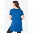 thumbnail image 3 of Roaman's Women's Plus Size Ultimate Cotton V-Neck Short Sleeve Tunic, 3 of 6