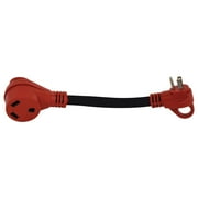 Valterra A10-1530HVP Mighty Cord 12" Adapter Cord w/Handle - 15AM to 30AF, Red (Carded)