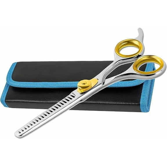SHARF Gold Touch Barber 5.75 Inch, 20-Tooth Professional Thinning Shears 440c Japanese Stainless Steel Barber Scissors For Men and Women