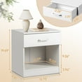 thumbnail image 5 of Zimtown White Set Of 2 Wood Elegant Night Stand W/1 Drawer Storage Beside End Table, 5 of 13