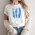 thumbnail image 2 of AGWOLF T Shirts for Women Summer Casual Short Sleeve Shirt Funny Feather Graphic Tees Loose Fit Crewneck Blouses Womens Print Tops, 2 of 5