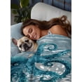 thumbnail image 6 of Twin Size Flat Sheet Only, Blue Octopus Coastal Soft Brushed Microfiber Bed Sheets, Summer Beach Ocean Starfish Coral Hotel Quality Breathable Bedding Top Sheet, Easy Care, 66"x96", 6 of 9