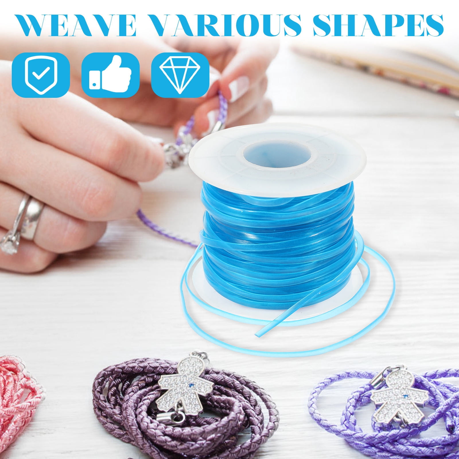 DINHEAROM 1 Set Lanyard String for Crafts Making with Assorted Color and Glow in the Dark Flat Ropes for Diy Projects