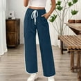 thumbnail image 3 of RQYYD Wide Leg Sweat Pants for Womens High Waisted Baggy Sweatpants Casual Drawstring Workout Pants with Pockets, 3 of 6