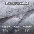 thumbnail image 4 of Geometric Flora Queen Printed Cotton Sheet Set – 400 Thread Count – GOTS & OEKO-TEX Certified, 4 of 5