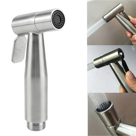 FAGINEY Stainless Steel Water Spray Head 12.5 x 5.7cm Bidet Attachment Silver, Easy to Use