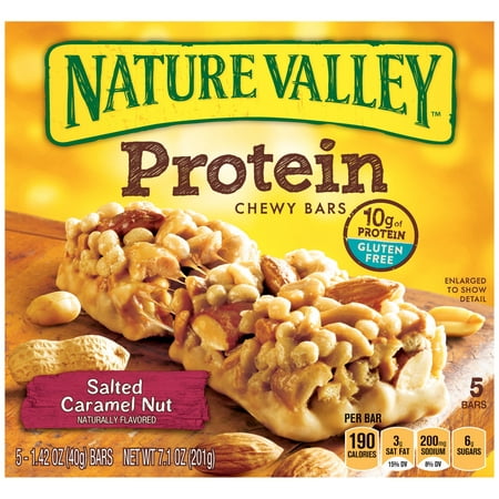 NATURE VALLEY salé Caramel Nut Protéine barres tendres 5 x 1,42 oz (7,1 oz)