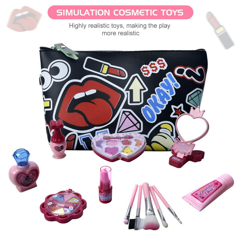 Lnkoo Pretend Makeup for Kids Makeup Kit for Girls Pretend Play Makeup Girl Toys Cosmetic Toy Makeup Toys for 3 4 5 6 Year Old Girls Birthday Gifts