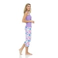 thumbnail image 2 of Lati Fashion Women Capri Pajamas set 100% Cotton Sleeveless Female Pajamas Set Purple Size xx-Large, 2 of 3