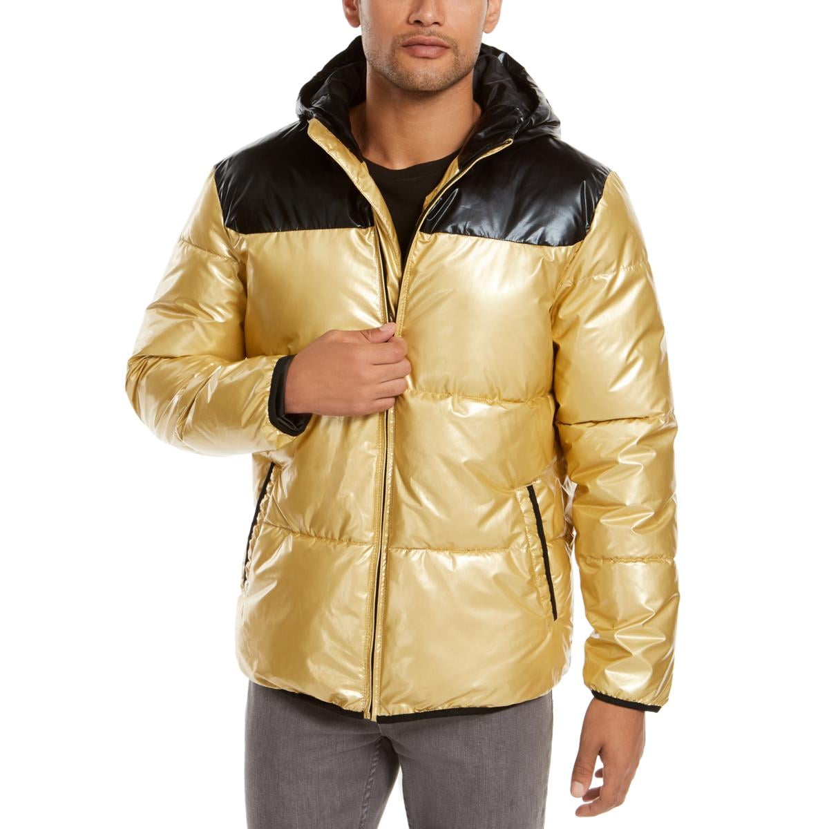 Mens gold puffer jacket sale