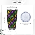 thumbnail image 4 of Uemuo Mardi Gras1 Print Travel Coffee Mug ,20oz Double-walled Car Cup ,Stainless Steel Insulated Tumbler Leak-proof Travel Cup Reusable Straw Car Cup-Straw Two-piece Set, 4 of 8