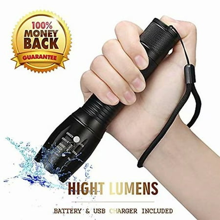 Zoomable Lens Our Brightest 1200 Lumens Single Mode Adjustable Focus Water Resistant Mini Tactical Portable LED Flashlight for Camping