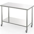 thumbnail image 2 of QinaQin Établi en Acier Inoxydable Homologué NSF avec Roulettes, Table de Préparation Robuste avec Tablette Ajustable pour Cuisine Ou Hôtel, 2 of 7