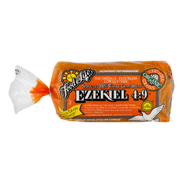 Food for Life Ezekiel 4:9 Sprouted Whole Grain Bread, 24oz, 20 CT Bag (Frozen)