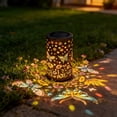 thumbnail image 4 of Solar Garden Lanterns Outdoor Decorative Lights with Colorful Projection, Hanging Metal LED Solar Lantern for Yard Patio Porch Waterproof Garden Decor Gift for Mom, 4 of 6