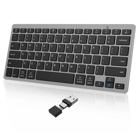 Teclado inalámbrico OMOTON 2.4G para Win 7/8/10 con USB y tipo C