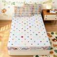 thumbnail image 4 of Manfei Forest Animals Zipper Twin Comforter Sets with Fitted Sheet and 2 Pillowcases, Alphabet Letter Zipper Bedding Set, Peach, Polkadot Reversible, 4pcs, 4 of 7