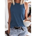thumbnail image 3 of HOTAPEI Tank Tops for Women Summer Sleeveless Shirts Solid Color Casual Tops Round Neck Tank Top Blouse, 3 of 5