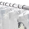 thumbnail image 4 of Small Stall Shower Curtain 36x72 Inch Narrow Half Size Christmas Birds Bath Curtains Bathroom Decor, Berry Branches Snowflake Xmas Grey Waterproof Fabric Shower Curtain Set with Hooks 36 Inch, 4 of 8