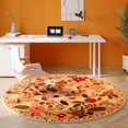thumbnail image 3 of Round Rug 4ft Washable Non Slip Low Pile Boho Floral Circular Rug for Bedroom, Bathroom, Entryway, Kids Room, 3 of 7