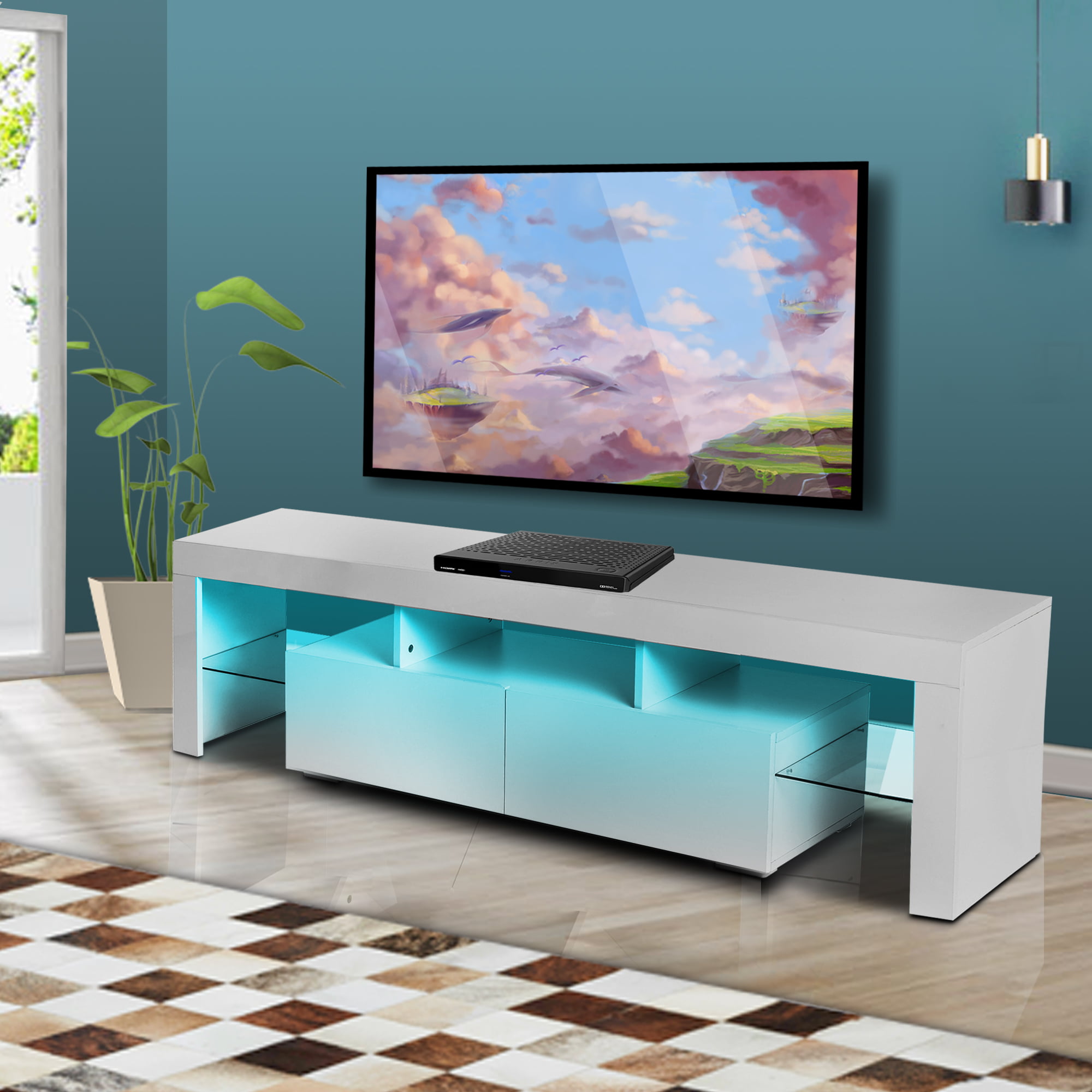 Details about   TV Stand Cabinet Unit Entertainment Center Shelves Home Furniture Console Table 