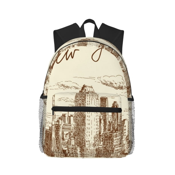 Disketp New York Mochila Ligera Clásica con Múltiples Bolsillos, Mochila Casual para Hombre y Mujer, Ideal para Escuela, Trabajo y Viajes