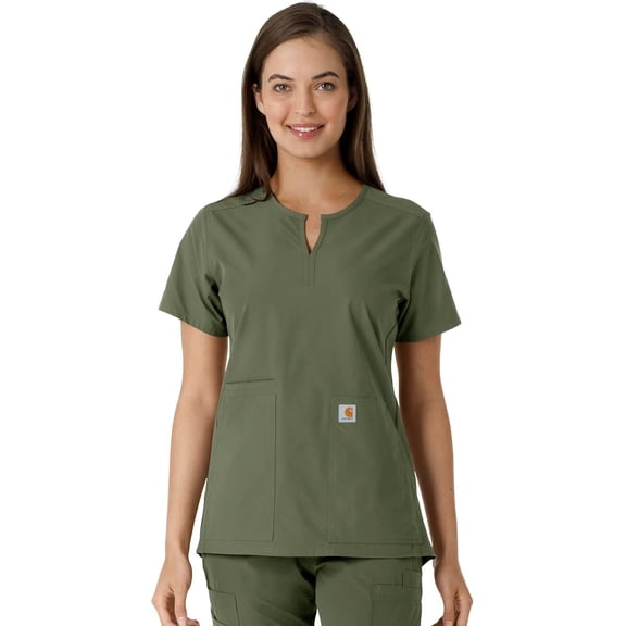 Carhartt Scrubs C12413 Women's Force Essentials Modern Fit Notch Neck