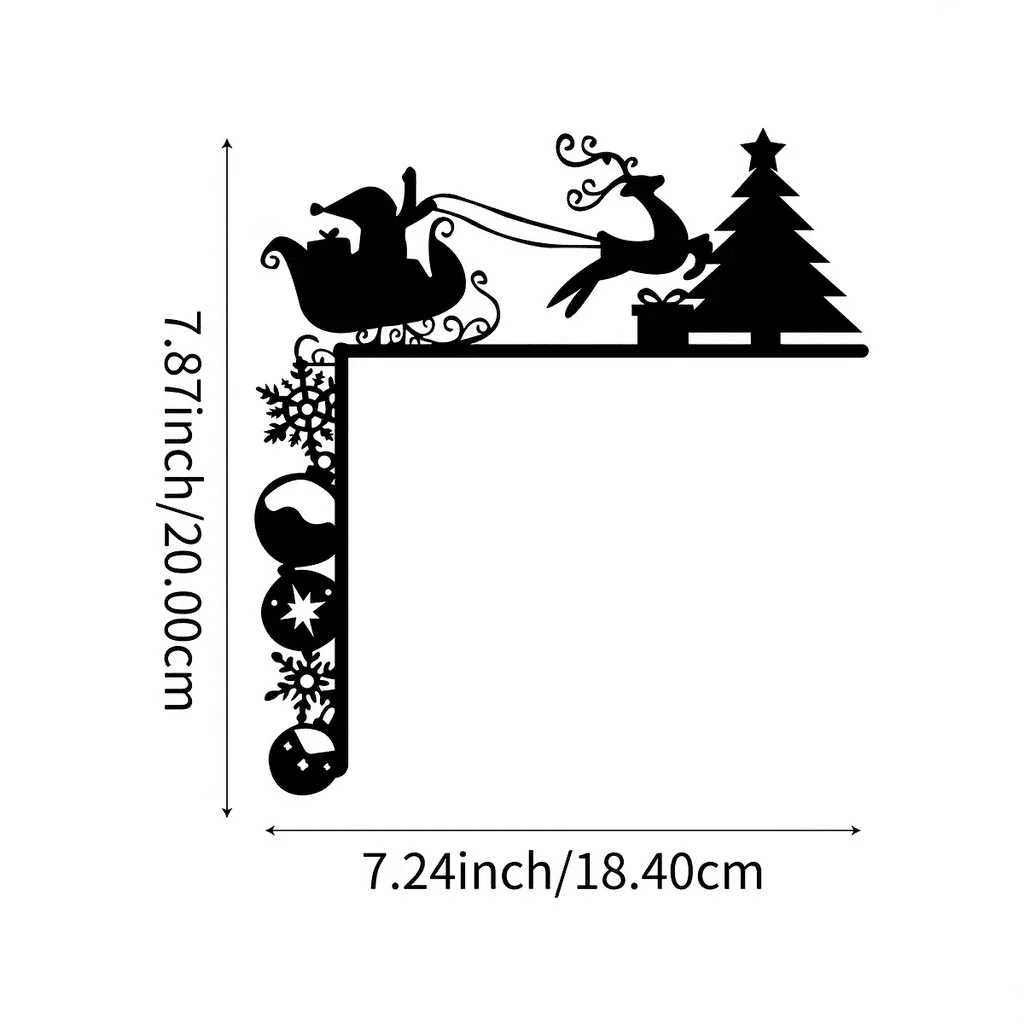 Removable Christmas Sleigh Wall Decals Holiday Home Decor Stickers