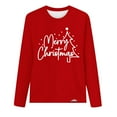 thumbnail image 4 of Timegard Hauts pour Femmes Joyeux Noël Imprimé Manches Longues Col Rond Chandail Décontracté Ample Confortable Automne, 4 of 4