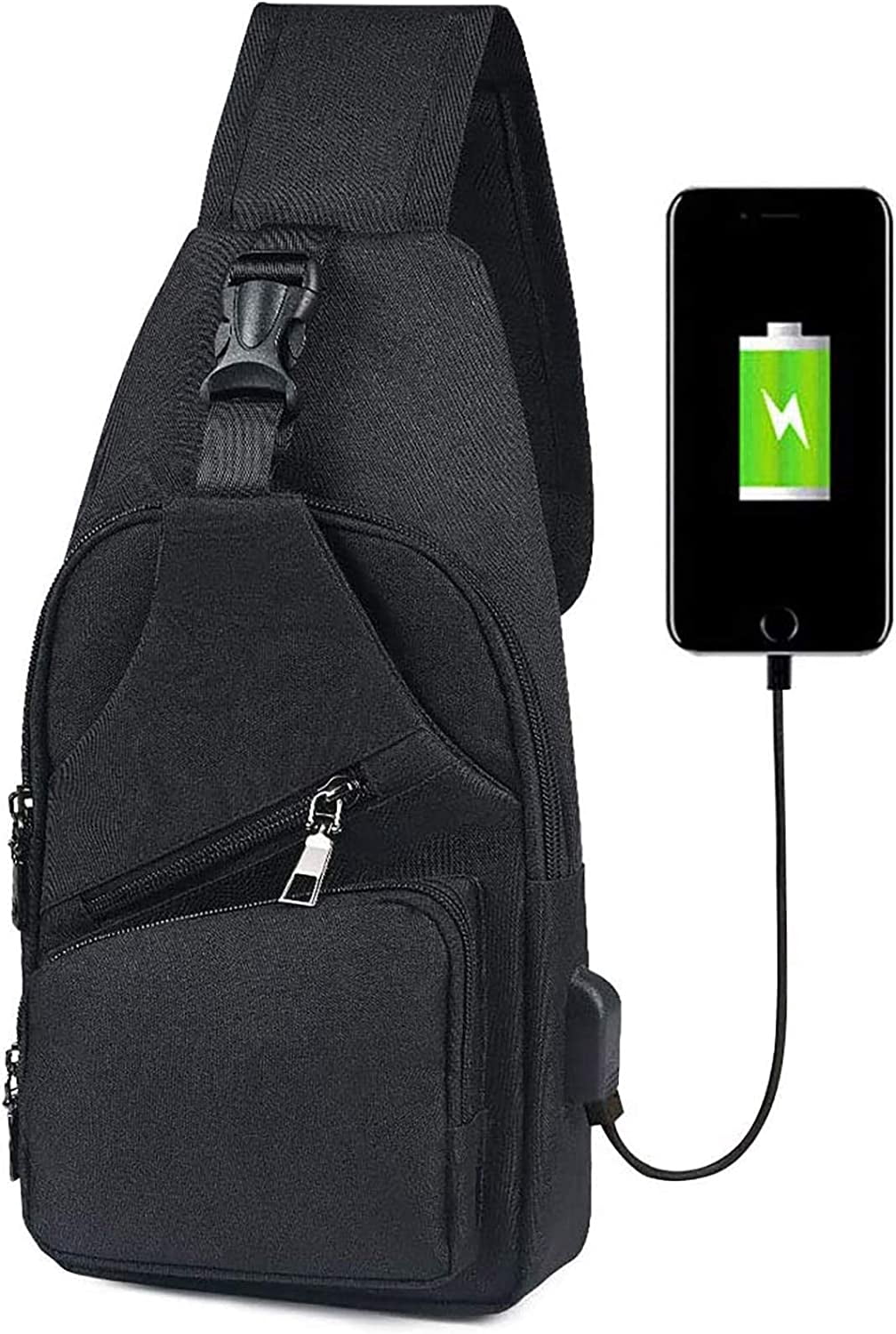 Sacoche Bandoulière Homme étanche Avec Port USB – Idéale Pour Sport, Vélo, Rando Ou Travail