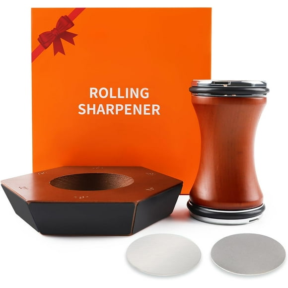 Rolling Knife Sharpener Tool Roller Knife Sharpening Kit Kitchen Knife Sharpener with 12° 15° 17° 19° 22° 25° Magnetic Angle for Kitchen Chef Knives