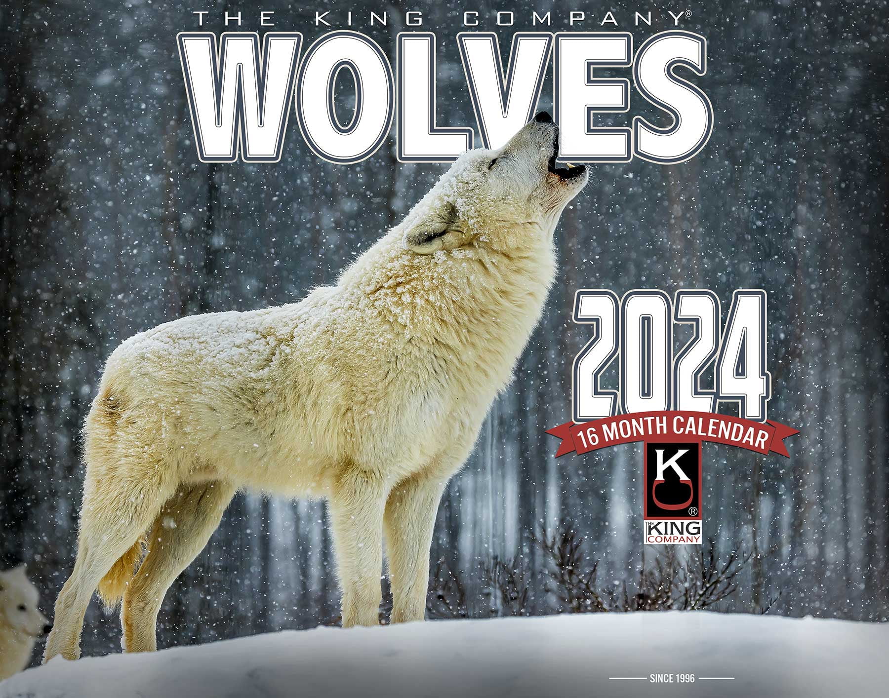 2024 Wolves Wall Calendar 16Month XLarge Size 14x22, Wolf Calendar by